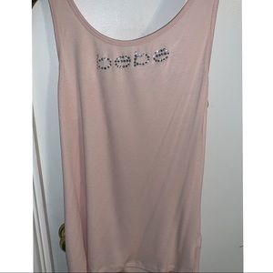 Bebe XL Pink Studded Tank Top
